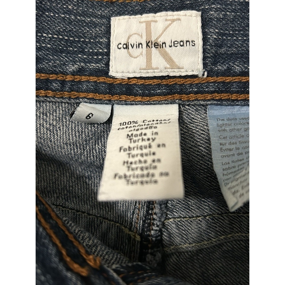 Vintage Y2K Calvin Klein Jeans Flare Medium Wash Low Rise Denim Womens Size 6 - Picture 6 of 6